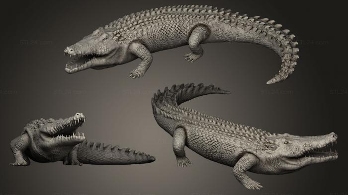 Статуэтки животных (Крокодил, STKJ_0208) 3D модель для ЧПУ станка